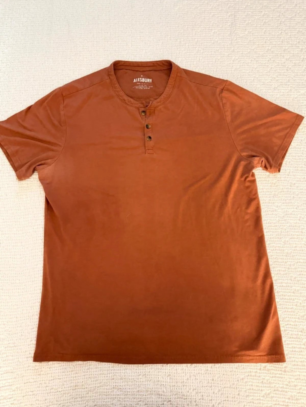 Alesbury rust short sleeve henley shirt